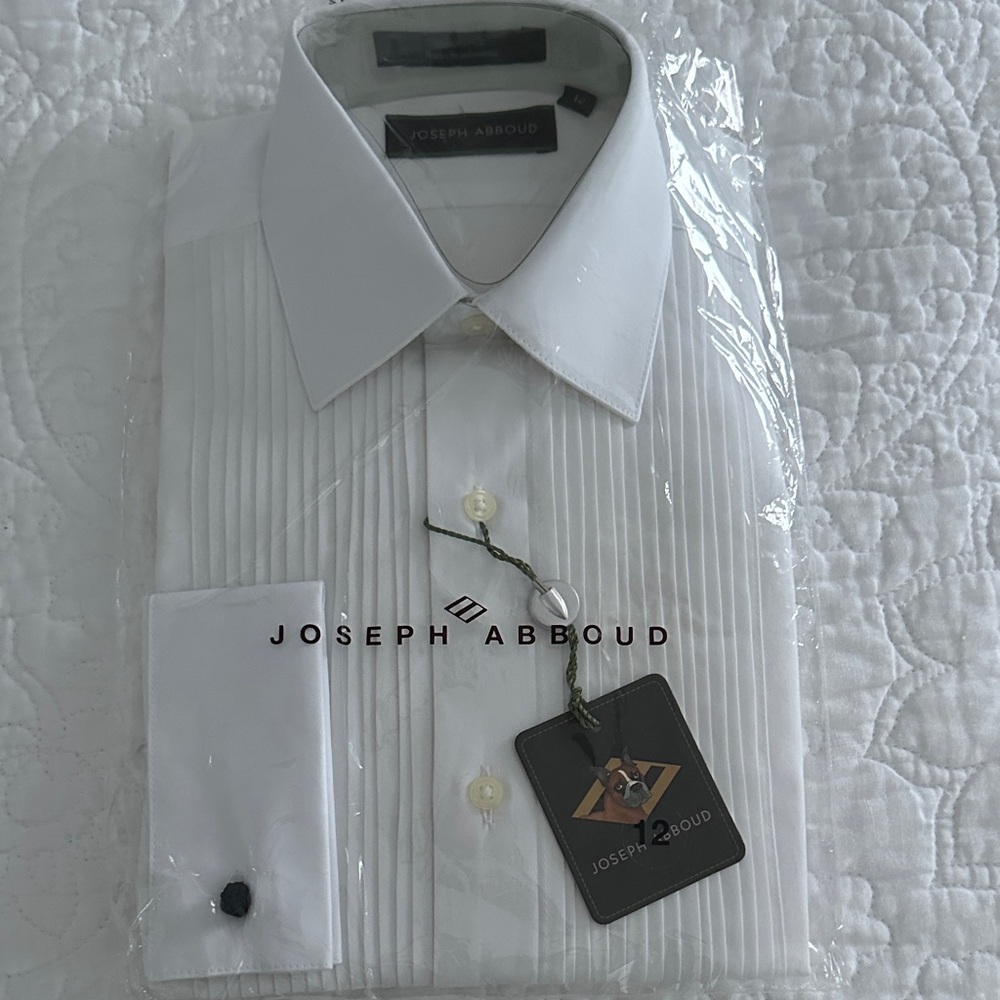 NWT Joseph Abboud Classic White Tuxedo Dress Shirt boys 12